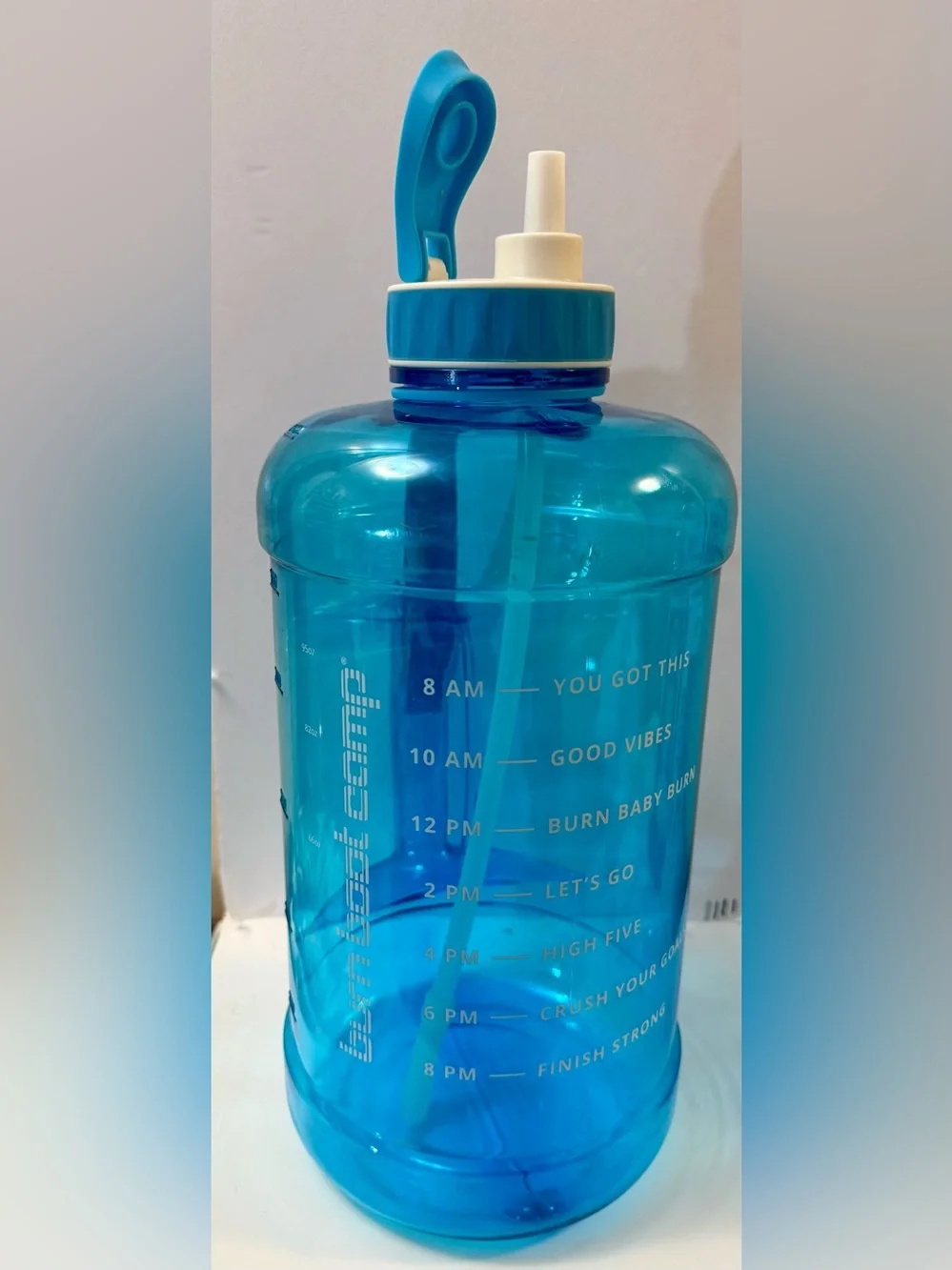 Buen Boot Camp Large Motivational Water Bottle - Bright Blue capacity 3780 ML